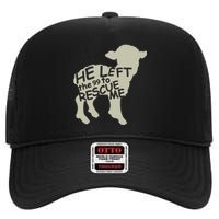 He Left The 99 To Rescue Me Religious Christian High Crown Mesh Back Trucker Hat