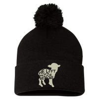 He Left The 99 To Rescue Me Religious Christian Pom Pom 12in Knit Beanie