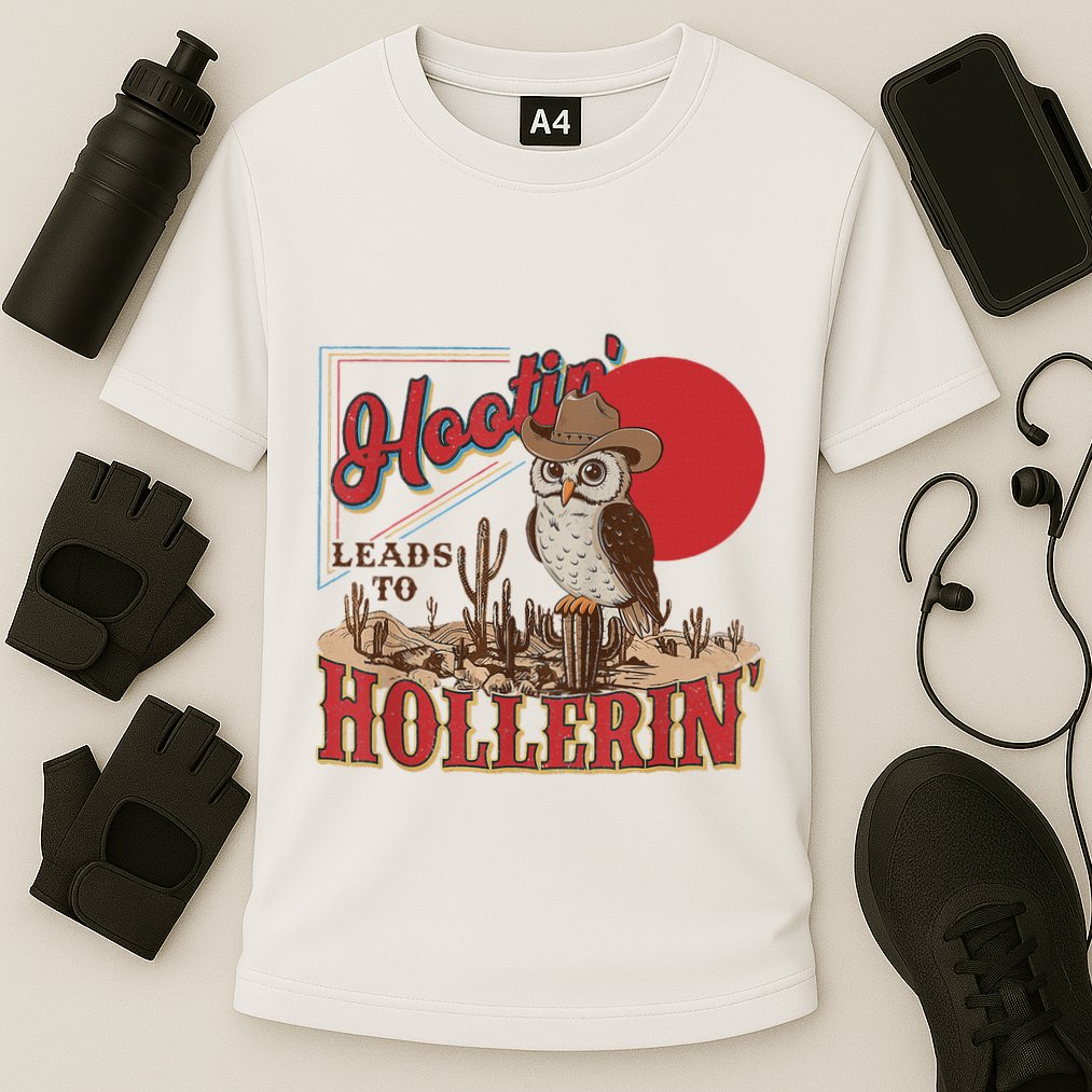 Hootin Leads To Hollerin Owl Cowboy Western Owl Cowboy Cooling Performance Crew T-Shirt