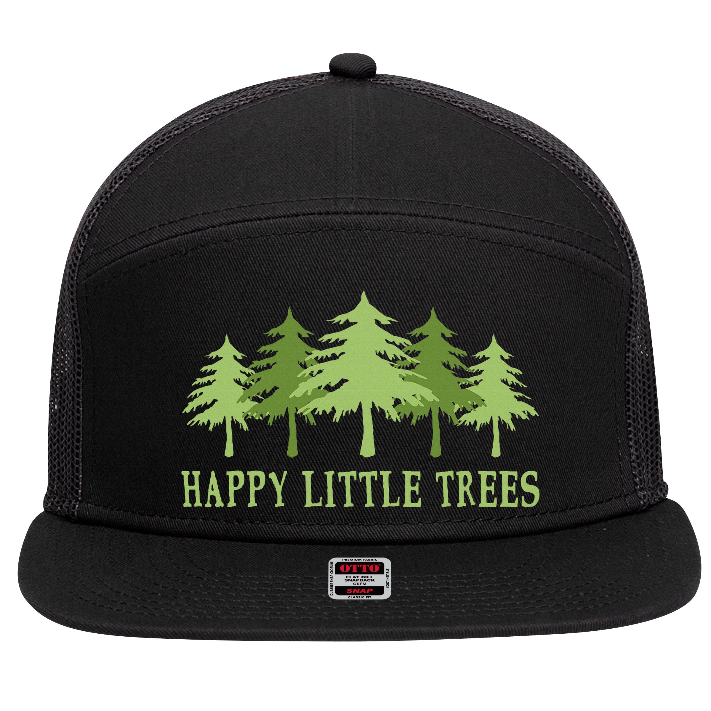 Happy Little Trees 7 Panel Mesh Trucker Snapback Hat