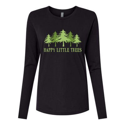 Happy Little Trees Womens Cotton Relaxed Long Sleeve T-Shirt