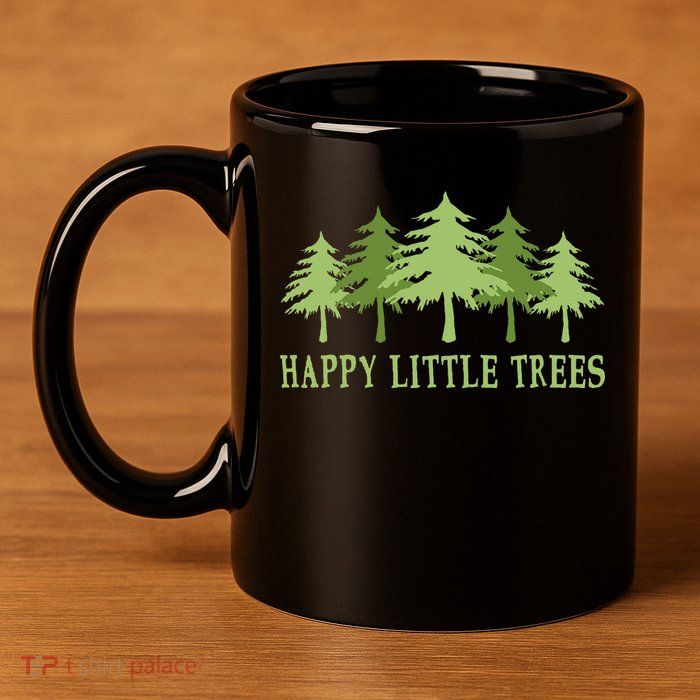 Happy Little Trees 11oz C Handle Ceramic Mug