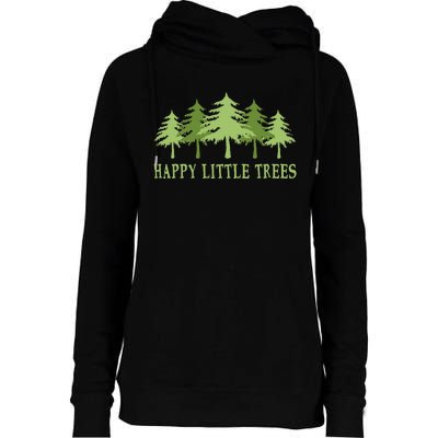 Happy Little Trees Womens Funnel Neck Pullover Hood