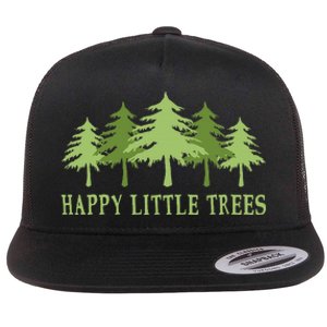 Happy Little Trees Flat Bill Trucker Hat