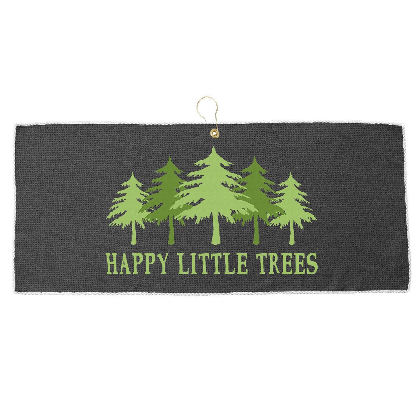 Happy Little Trees Large Microfiber Waffle Golf Towel