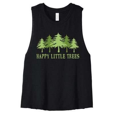 Happy Little Trees Women's Racerback Cropped Tank