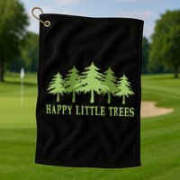 Happy Little Trees Golf Towel