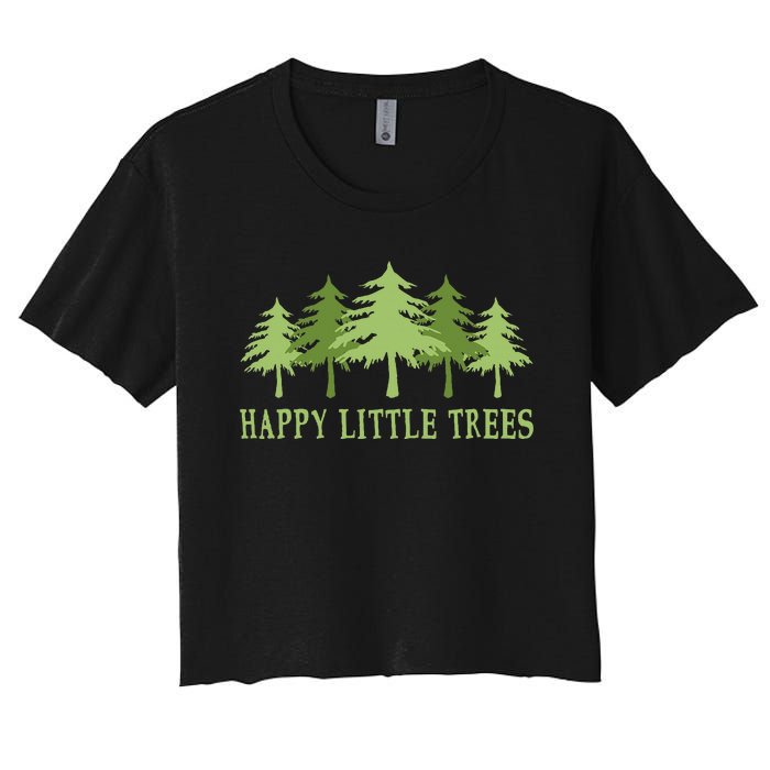 Happy Little Trees Women's Crop Top Tee