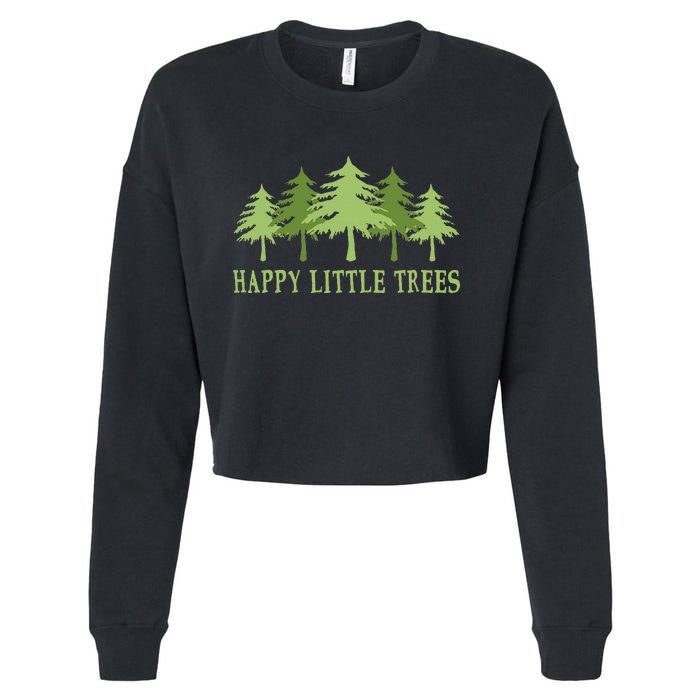 Happy Little Trees Cropped Pullover Crew