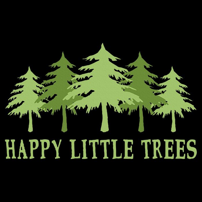 Happy Little Trees Cropped Pullover Crew