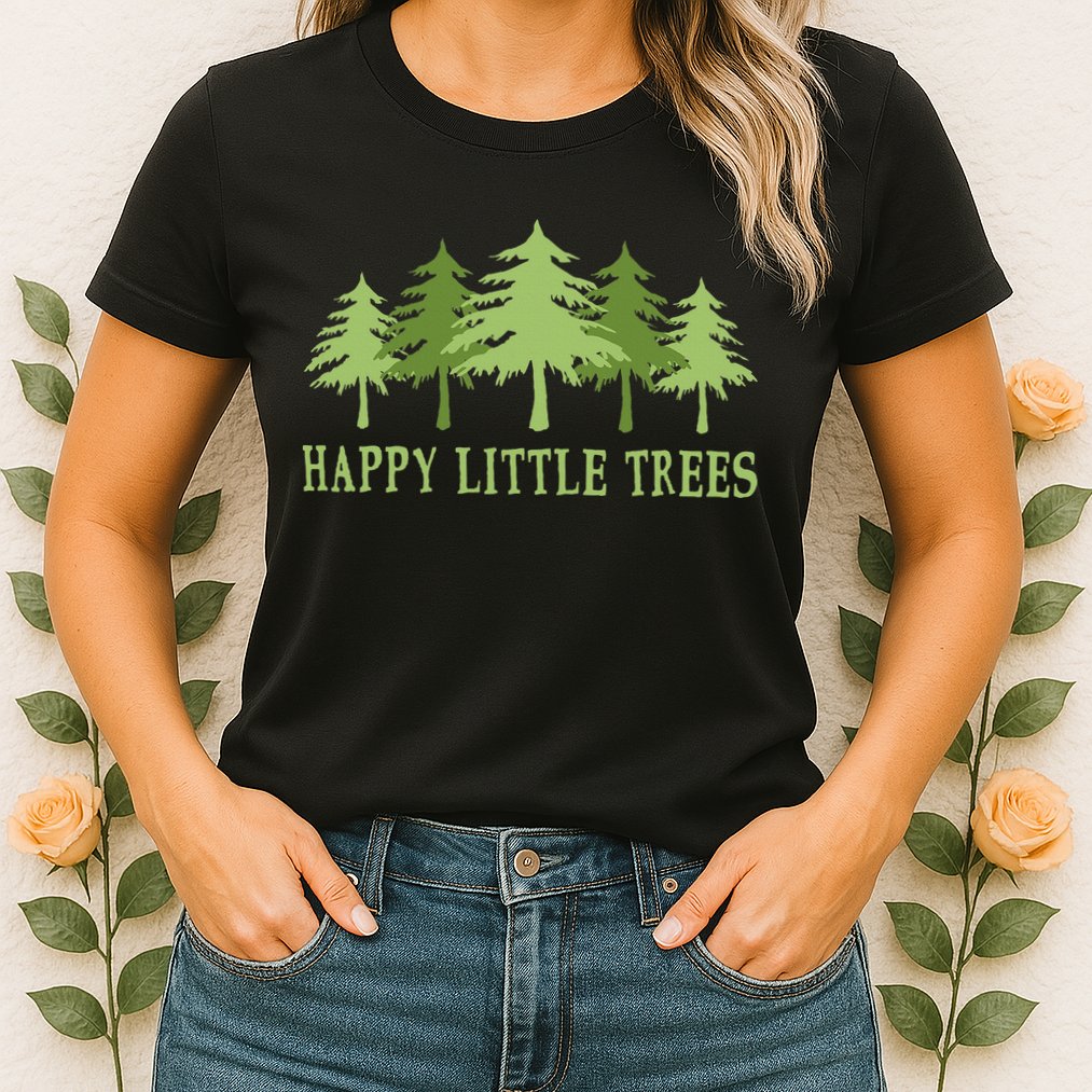 Happy Little Trees Womens T-Shirt