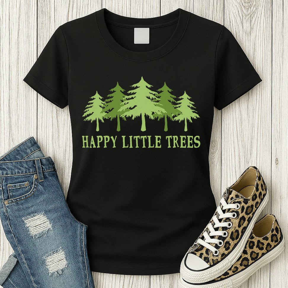 Happy Little Trees Womens T-Shirt