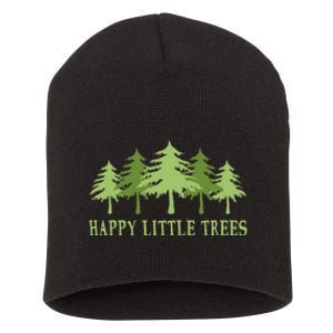 Happy Little Trees Short Acrylic Beanie