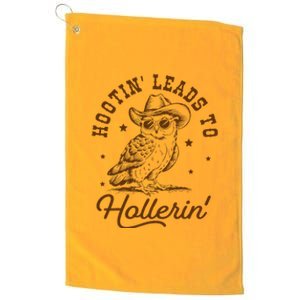 Hootin Leads To Hollerin Owl Cow Platinum Collection Golf Towel