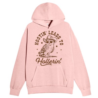 Hootin Leads To Hollerin Owl Cow Urban Pullover Hoodie