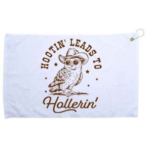 Hootin Leads To Hollerin Owl Cow Grommeted Golf Towel