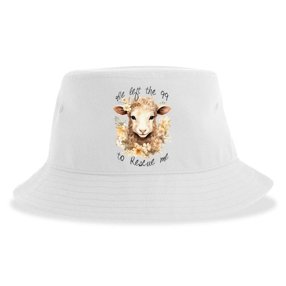 He Left The 99 To Rescue Me Jesus Saves Never Abandon You Sustainable Bucket Hat