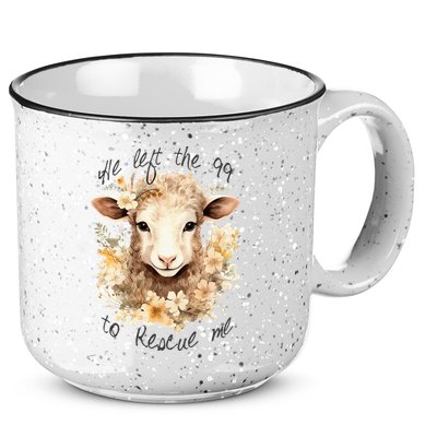 He Left The 99 To Rescue Me Jesus Saves Never Abandon You 15oz Campfire Ceramic Mug