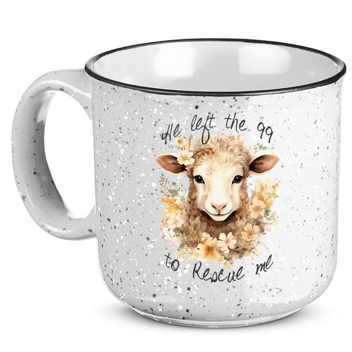 He Left The 99 To Rescue Me Jesus Saves Never Abandon You 15oz Campfire Ceramic Mug