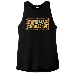 Hootin Leads To Hollerin Groovy Ladies PosiCharge Tri-Blend Wicking Tank