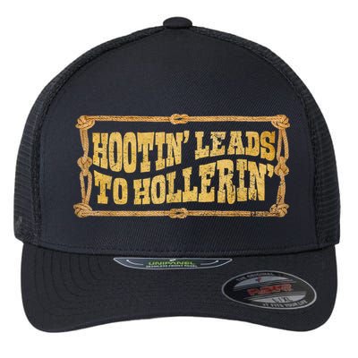 Hootin Leads To Hollerin Groovy Flexfit Unipanel Trucker Cap