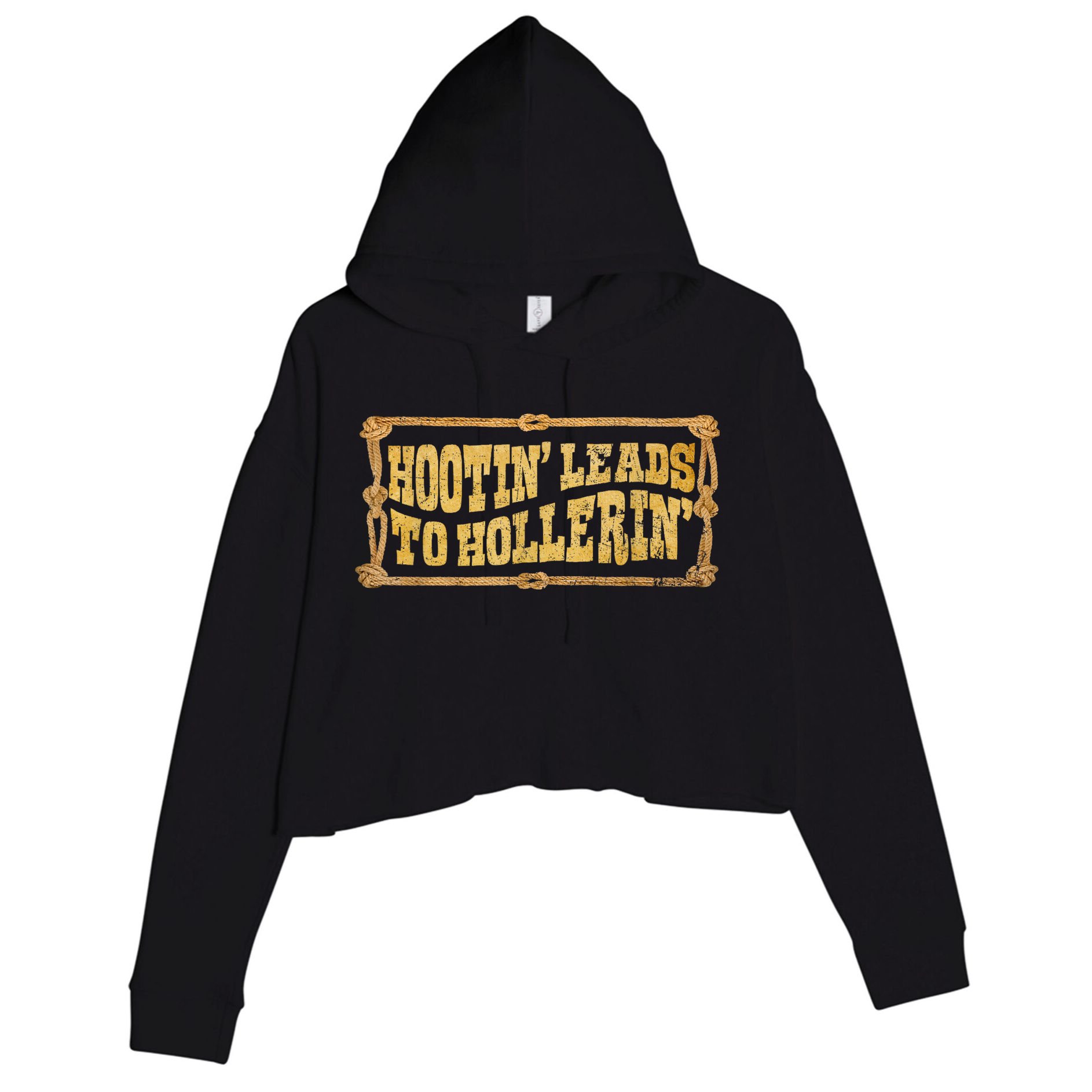 Hootin Leads To Hollerin Groovy Crop Fleece Hoodie