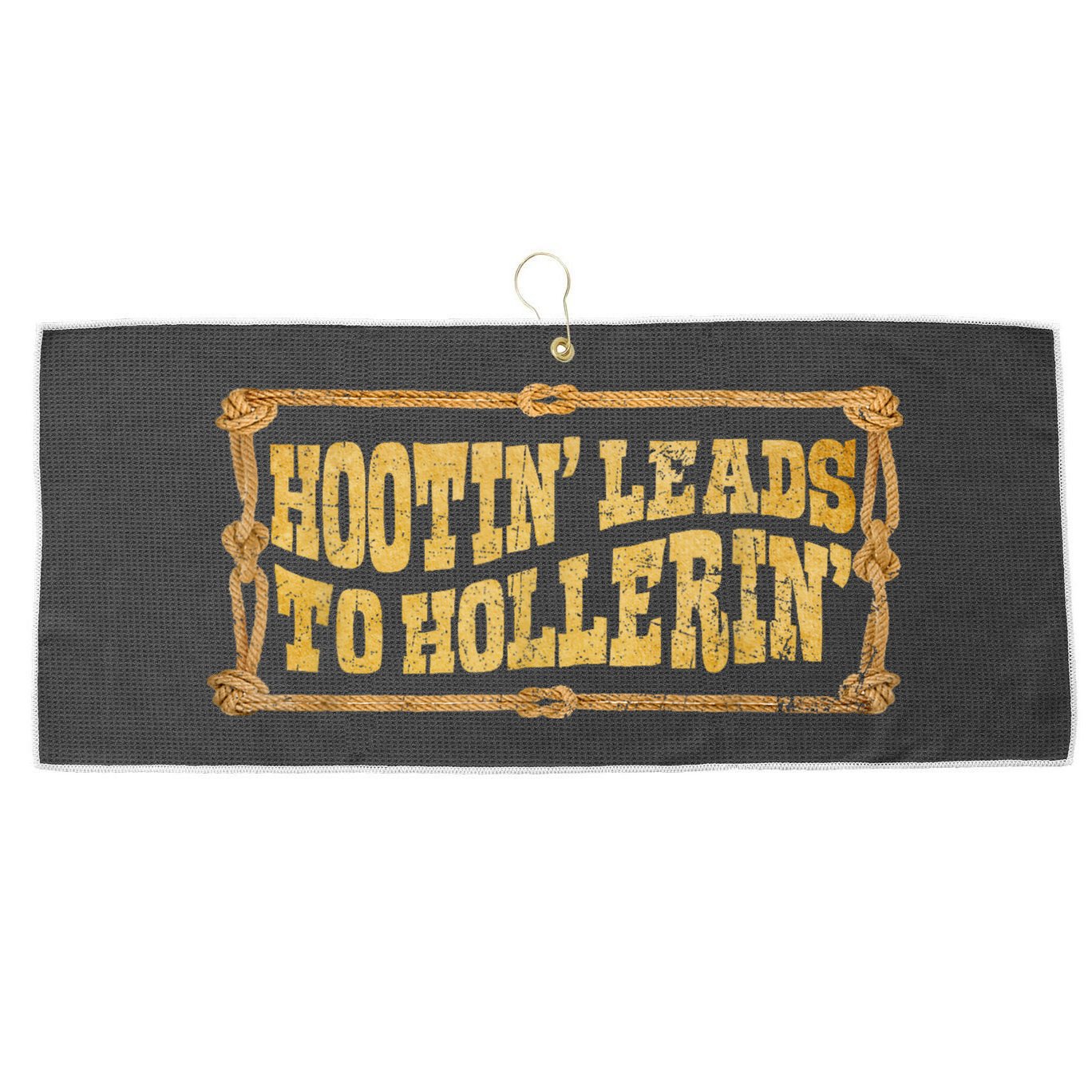 Hootin Leads To Hollerin Groovy Large Microfiber Waffle Golf Towel