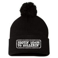 Hootin Leads To Hollerin Groovy Pom Pom 12in Knit Beanie