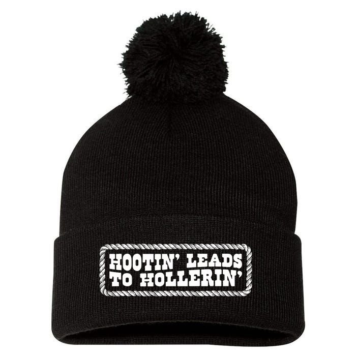 Hootin Leads To Hollerin Groovy Pom Pom 12in Knit Beanie