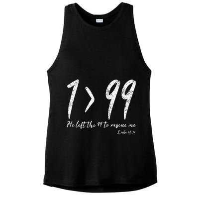 He Left The 99 To Rescue Me Luke Christian Grace Ladies PosiCharge Tri-Blend Wicking Tank