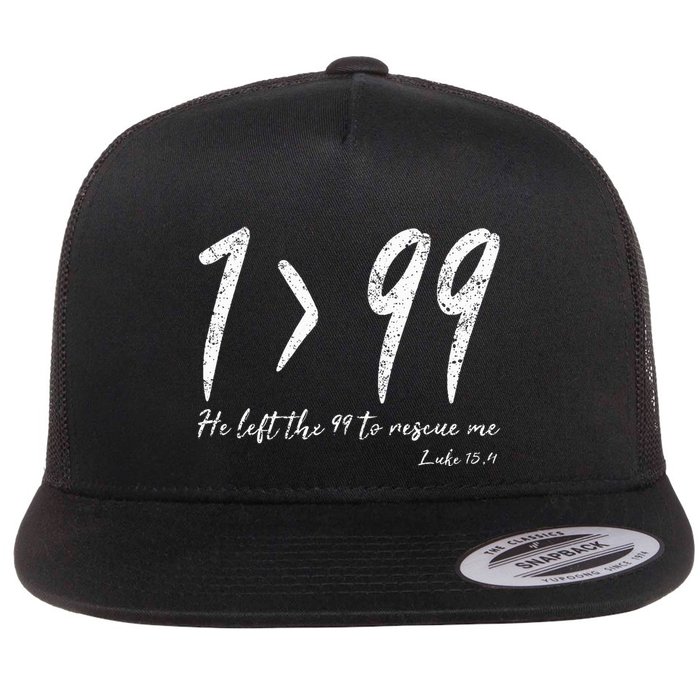 He Left The 99 To Rescue Me Luke Christian Grace Flat Bill Trucker Hat