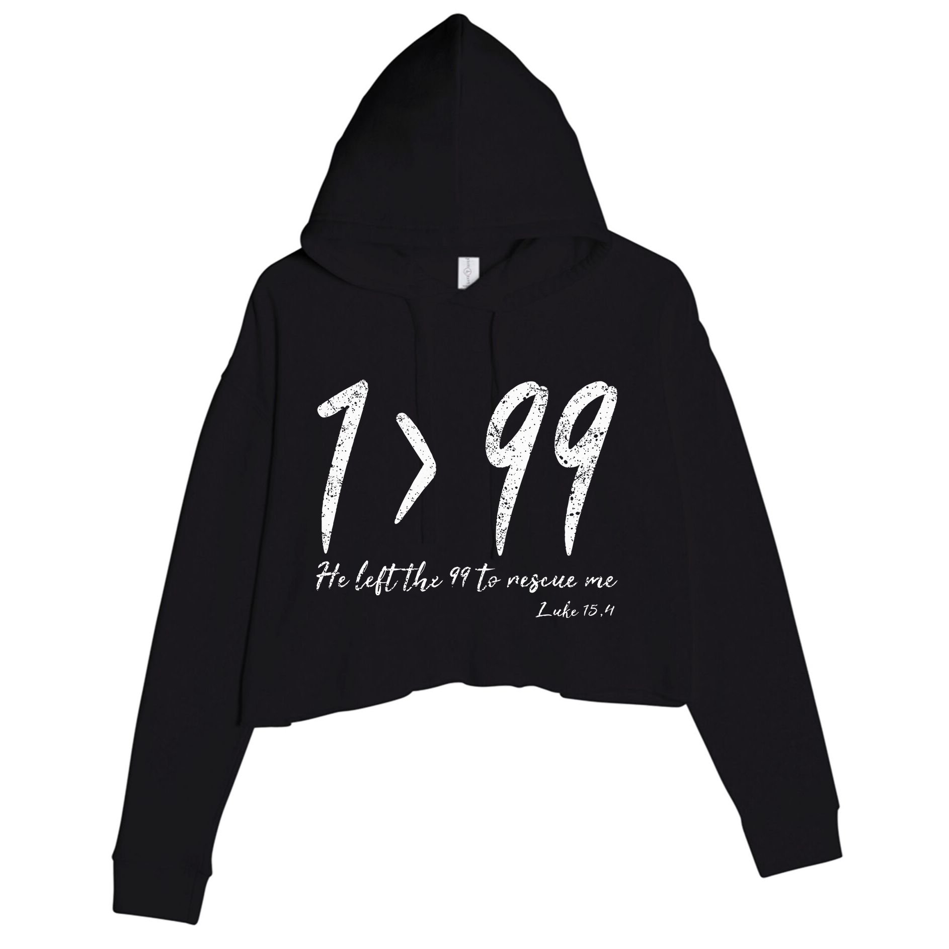 He Left The 99 To Rescue Me Luke Christian Grace Crop Fleece Hoodie