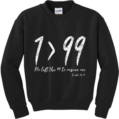 He Left The 99 To Rescue Me Luke Christian Grace Kids Sweatshirt