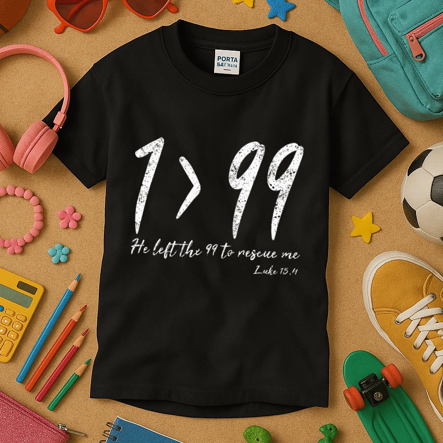 He Left The 99 To Rescue Me Luke Christian Grace Kids T-Shirt