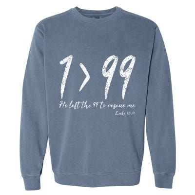 He Left The 99 To Rescue Me Luke Christian Grace Garment-Dyed Sweatshirt