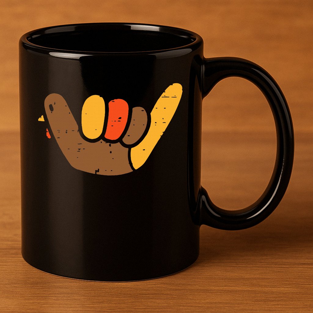 Hang Loose Thanksgiving Day Cool Shaka Sign Fall Autumn 11oz C Handle Ceramic Mug