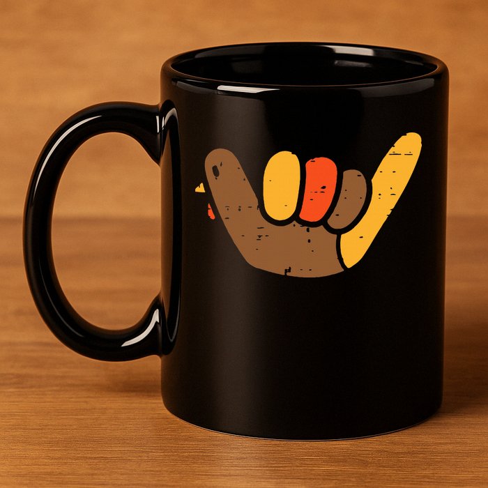 Hang Loose Thanksgiving Day Cool Shaka Sign Fall Autumn 11oz C Handle Ceramic Mug