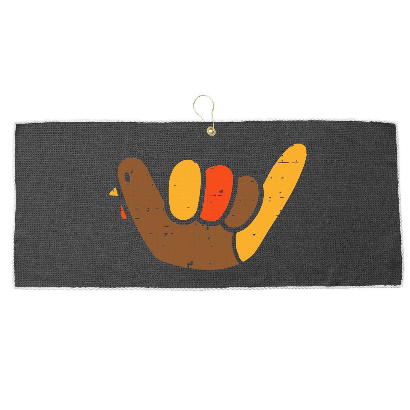 Hang Loose Thanksgiving Day Cool Shaka Sign Fall Autumn Large Microfiber Waffle Golf Towel