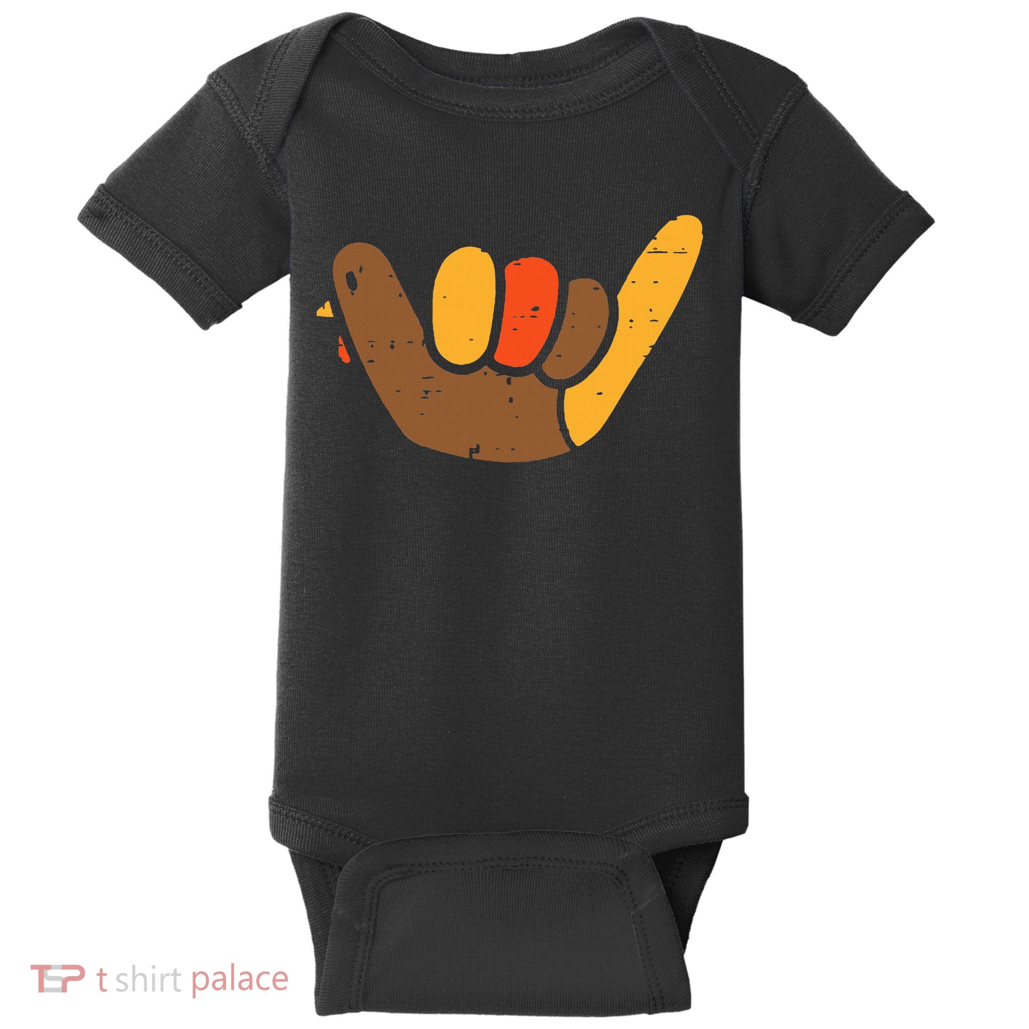 Hang Loose Thanksgiving Day Cool Shaka Sign Fall Autumn Baby Bodysuit