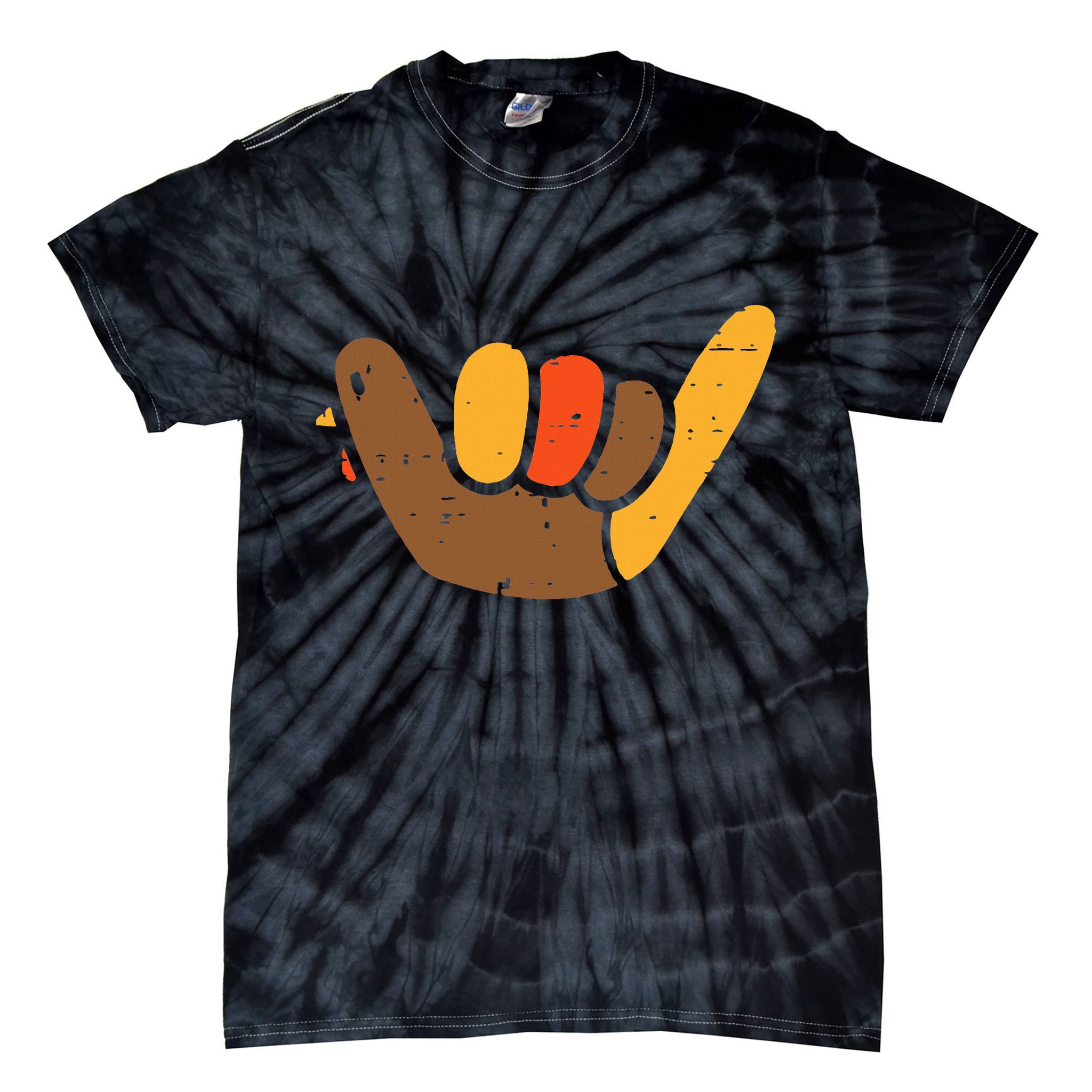 Hang Loose Thanksgiving Day Cool Shaka Sign Fall Autumn Tie-Dye T-Shirt