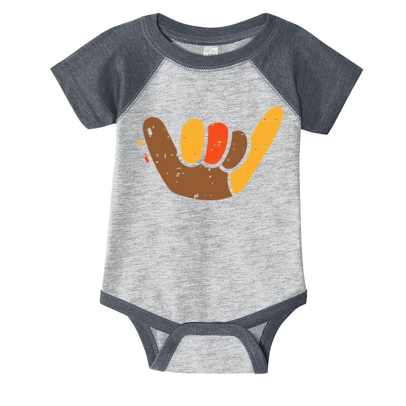 Hang Loose Thanksgiving Day Cool Shaka Sign Fall Autumn Infant Baby Jersey Bodysuit