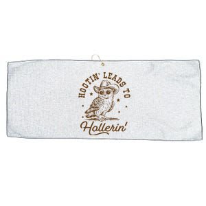 Hootin Leads To Hollerin Large Microfiber Waffle Golf Towel