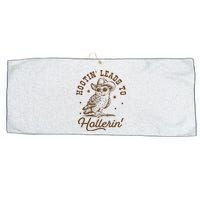 Hootin Leads To Hollerin Large Microfiber Waffle Golf Towel