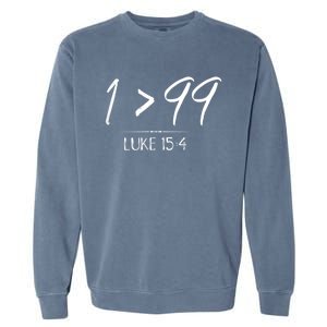 He Left The 99 To Rescue Me Christian Luke Sheep Gift Garment-Dyed Sweatshirt