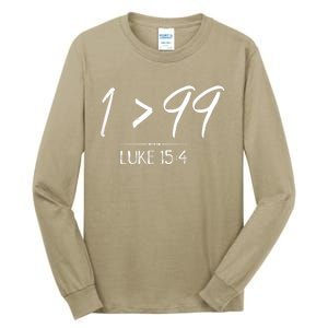 He Left The 99 To Rescue Me Christian Luke Sheep Gift Tall Long Sleeve T-Shirt