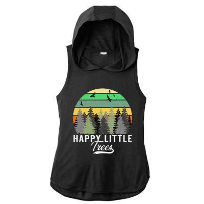 Happy Little Tree Bob Style Vintage Forests Earth Day Gift Ladies PosiCharge Tri-Blend Wicking Draft Hoodie Tank