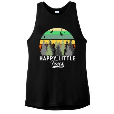 Happy Little Tree Bob Style Vintage Forests Earth Day Gift Ladies PosiCharge Tri-Blend Wicking Tank