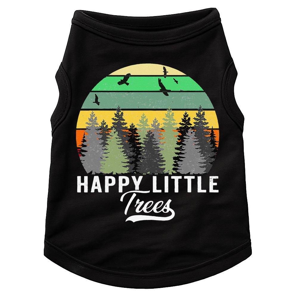 Happy Little Tree Bob Style Vintage Forests Earth Day Gift Doggie Tank