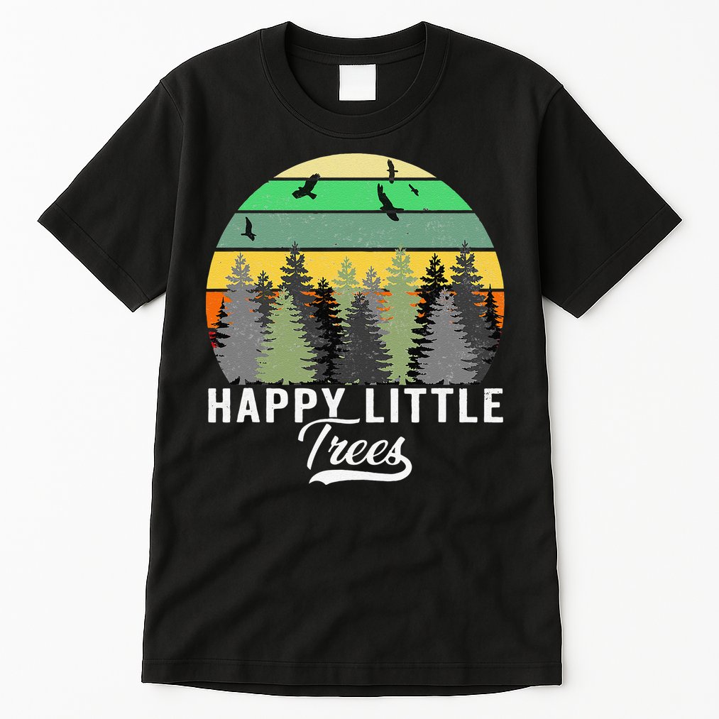 Happy Little Tree Bob Style Vintage Forests Earth Day Gift Tall T-Shirt