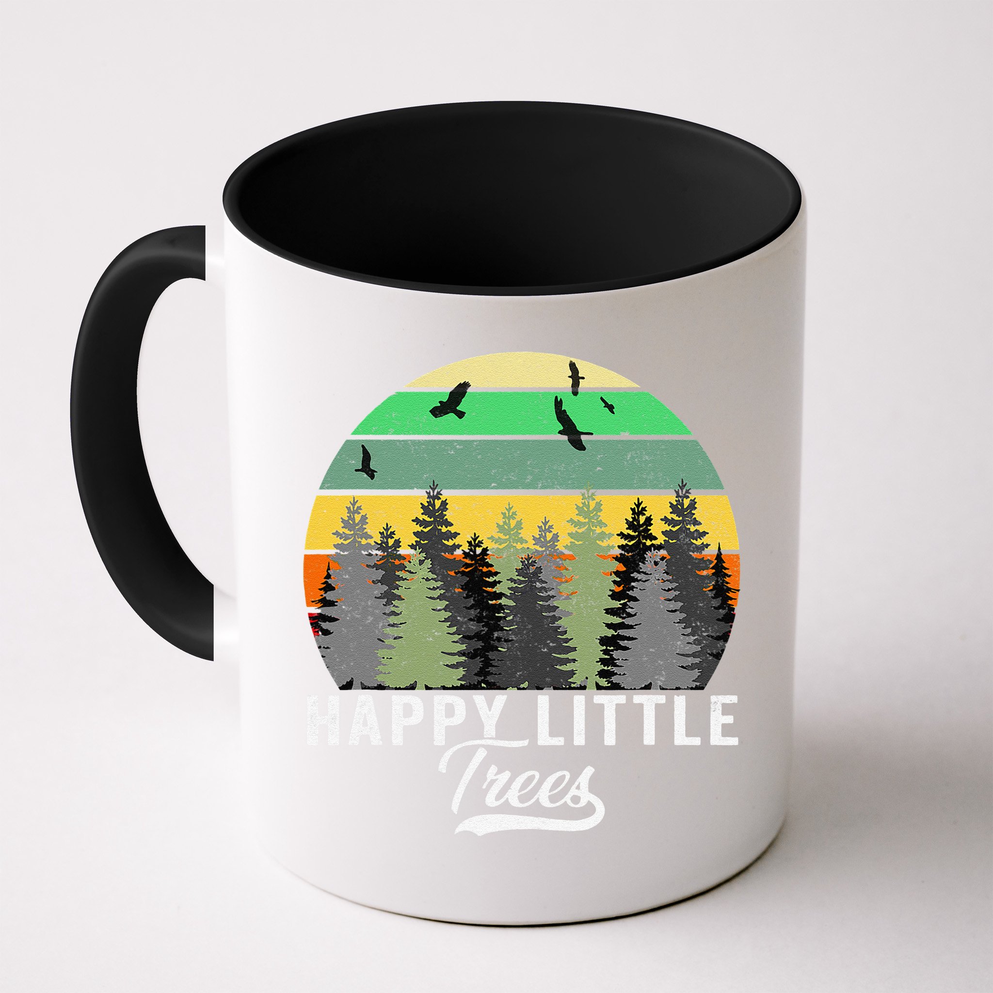 Happy Little Tree Bob Style Vintage Forests Earth Day Gift Mug